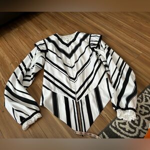 Renaissance Faire Theater Quality Black and White Striped Doublet Costume